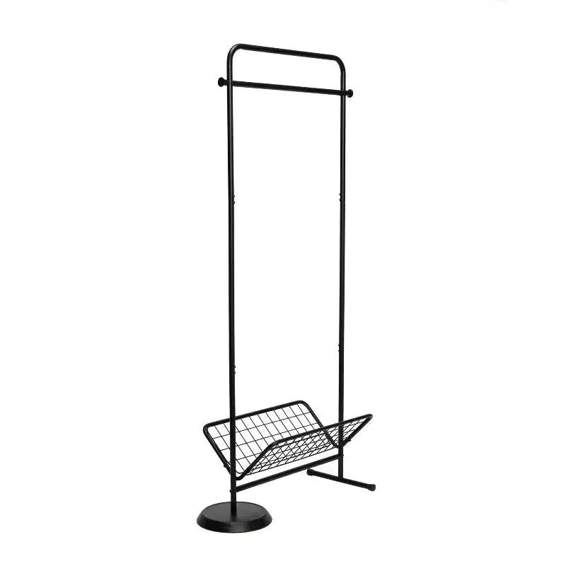 Entryway Garment Rack Natural: Steel Frame, Freestanding Closet, Clothing Rack, Anti-Tip Hardware