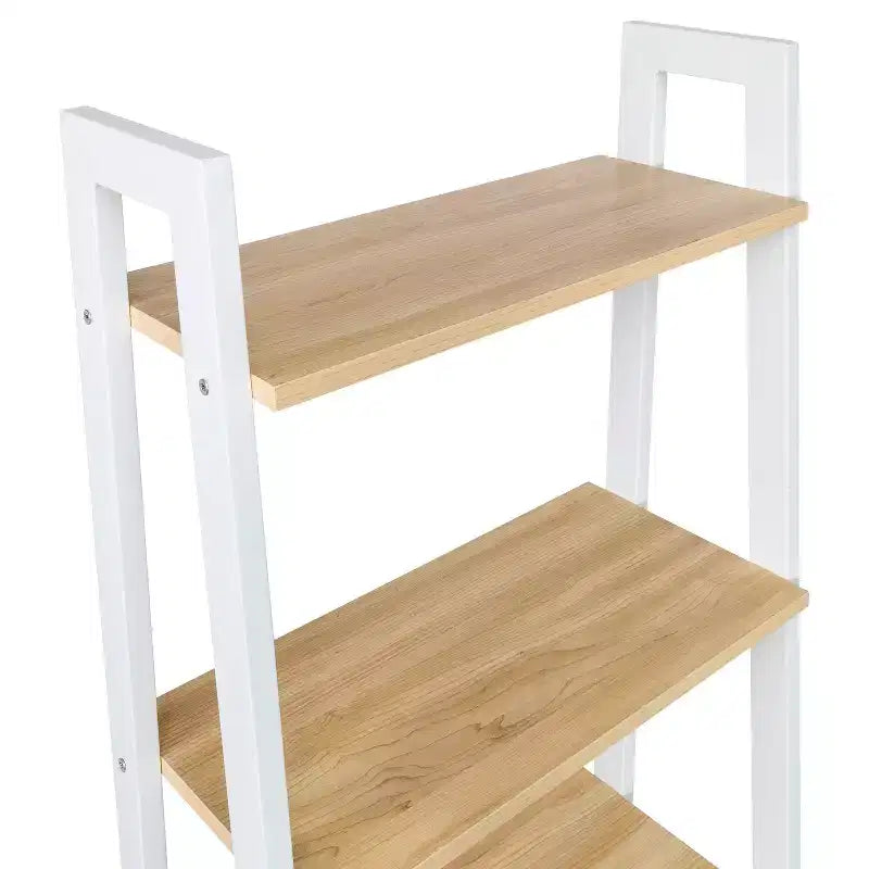 5-Tier Ladder Bookshelf, Steel Frame, 67.7" Height, 50 lb Capacity, Veneer Finish