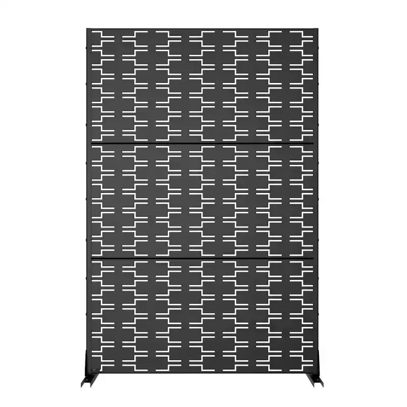 Outdoor and Indoor Privacy Screen Galvanized Steel Freestanding Decorative Black