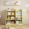 Okak 35in Kids Bookshelf, Small Bookshelf with 4 Shelves, Ladder Shelf for Kids Room, Living Room, Playroom, Yellow