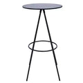 HomeRoots 31 Black Rounded Wood and Iron Bar Table