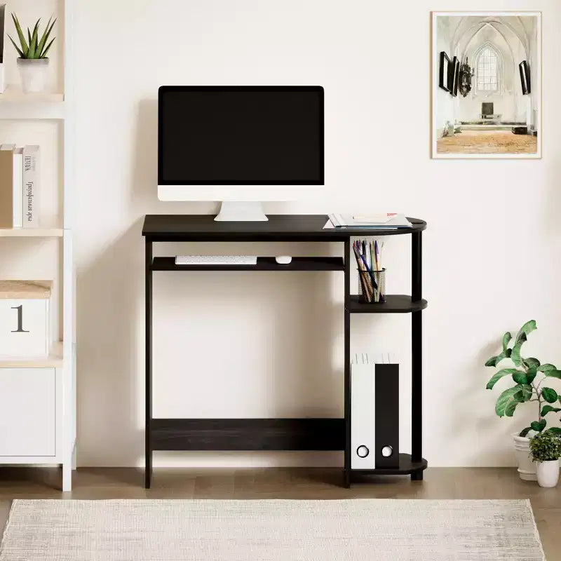 15" Wide Computer Desk with Keyboard Tray & 2 Compartments