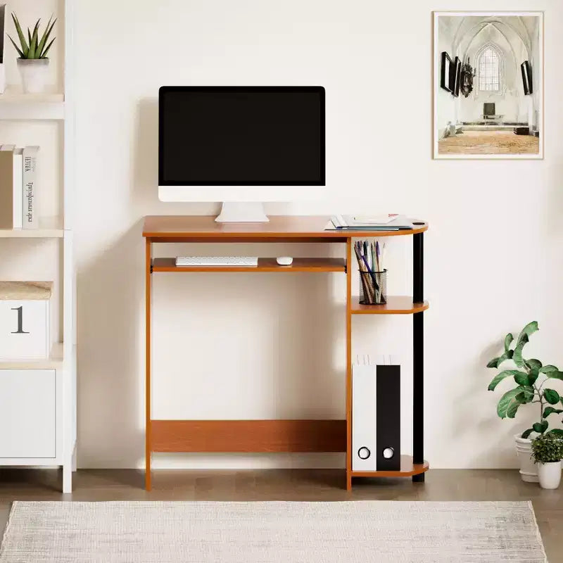 15" Wide Computer Desk with Keyboard Tray & 2 Compartments