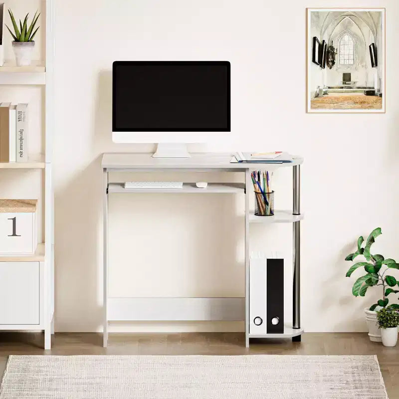 15" Wide Computer Desk with Keyboard Tray & 2 Compartments