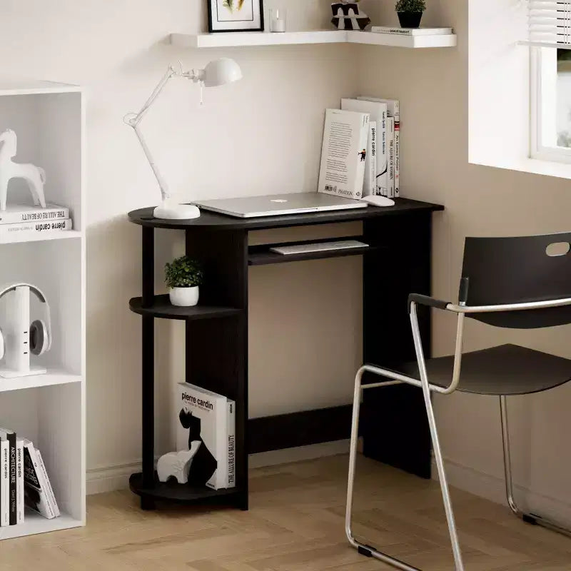15" Wide Computer Desk with Keyboard Tray & 2 Compartments