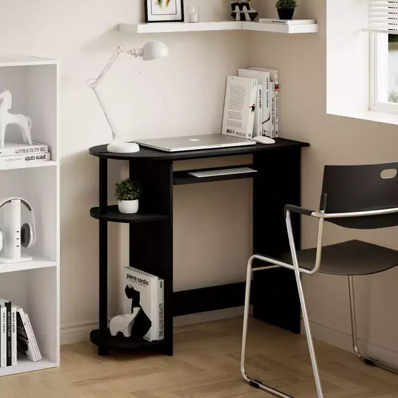 15" Wide Computer Desk with Keyboard Tray & 2 Compartments