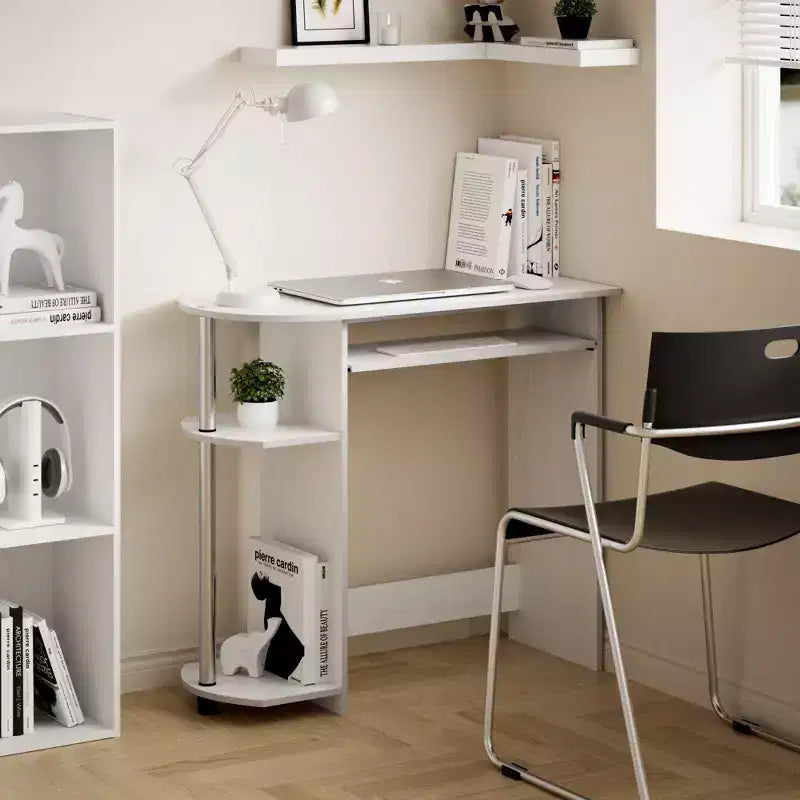 15" Wide Computer Desk with Keyboard Tray & 2 Compartments