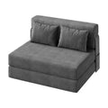 76 Convertible Folding Sofa Bed, Portable Lazy Floor Sofa Lounger, Convertible Futon Couch with Pillow, Modern Linen Fabric, for Living Room(Double)
