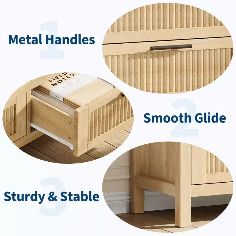 7 Drawer Dresser with Textured Fronts, TV Stand for TVs Up to 65", Wide Storage Chest for Bedroom, Living Room, Entryway