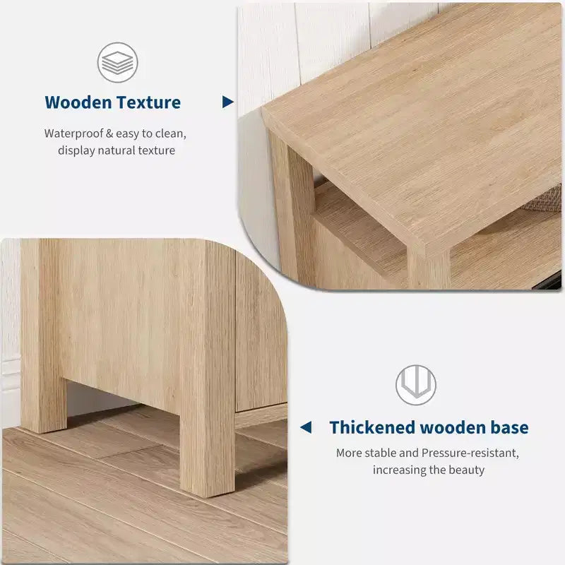63-Inch Farmhouse TV Stand for 70-Inch TV with Storage and Open Shelves