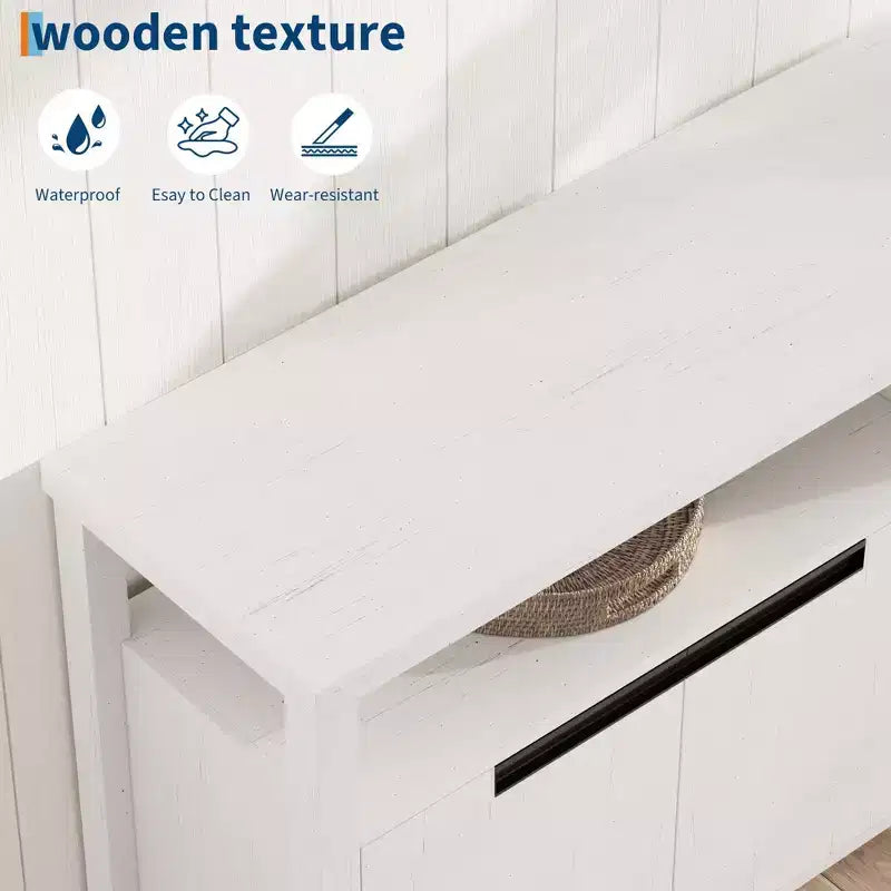 63-Inch Farmhouse TV Stand for 70-Inch TV with Storage and Open Shelves