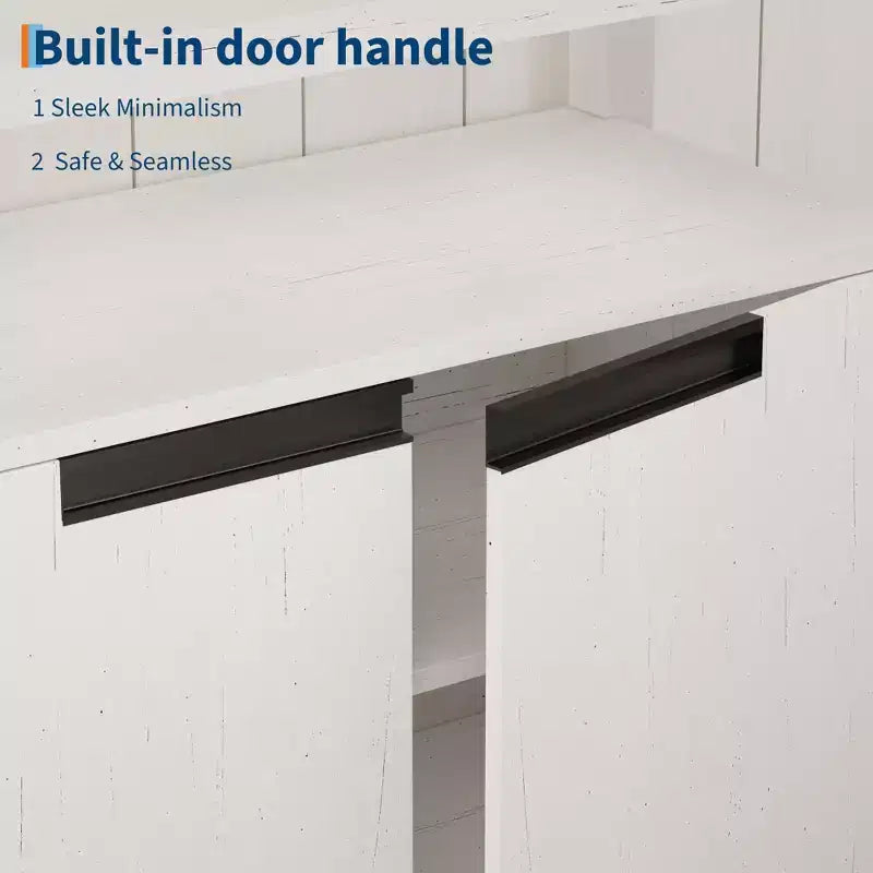 63-Inch Farmhouse TV Stand for 70-Inch TV with Storage and Open Shelves