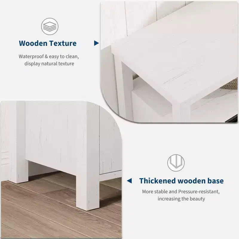63-Inch Farmhouse TV Stand for 70-Inch TV with Storage and Open Shelves