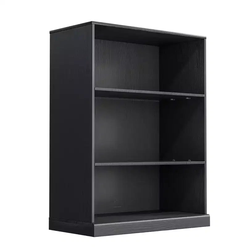 Black 3-Shelf Doorless Bookcase, Wood, 1 Person Assembly