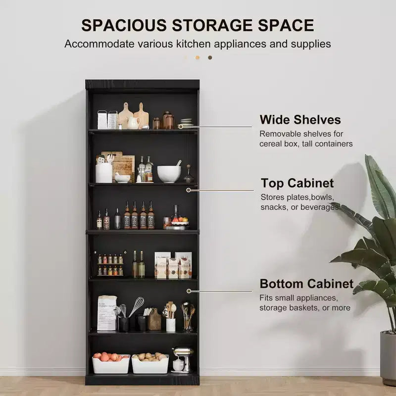 Black 3-Shelf Doorless Bookcase, Wood, 1 Person Assembly