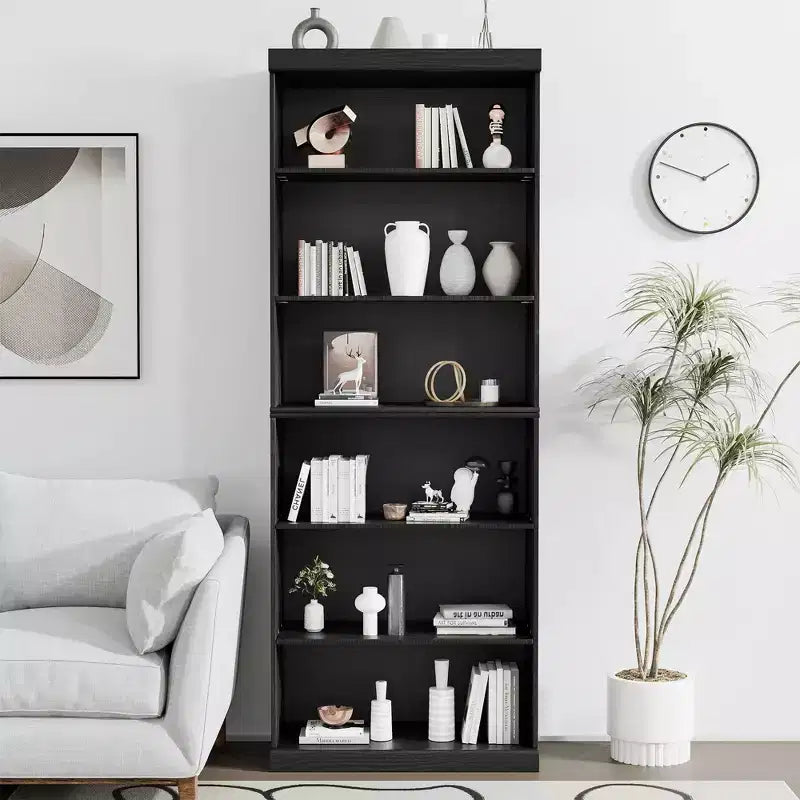 Black 3-Shelf Doorless Bookcase, Wood, 1 Person Assembly