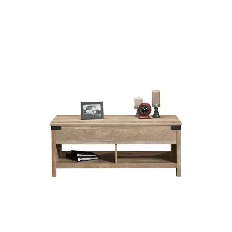 Brown Farmhouse Lift-Top Coffee Table with Storage, 1-Person