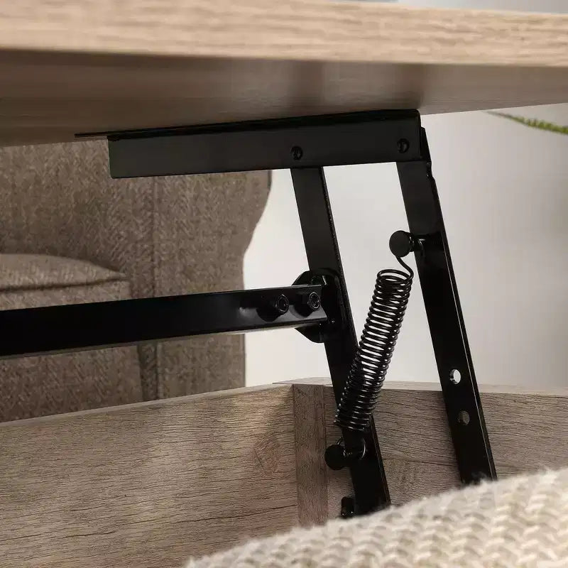 Brown Farmhouse Lift-Top Coffee Table with Storage, 1-Person