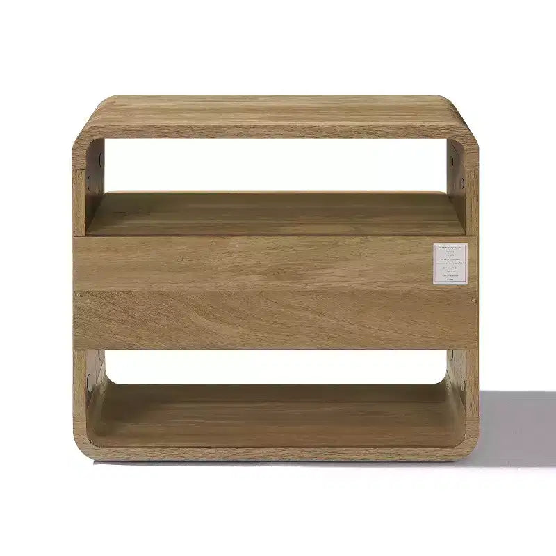 Light Oak Nightstand with Drawer, Brown, 1-Person