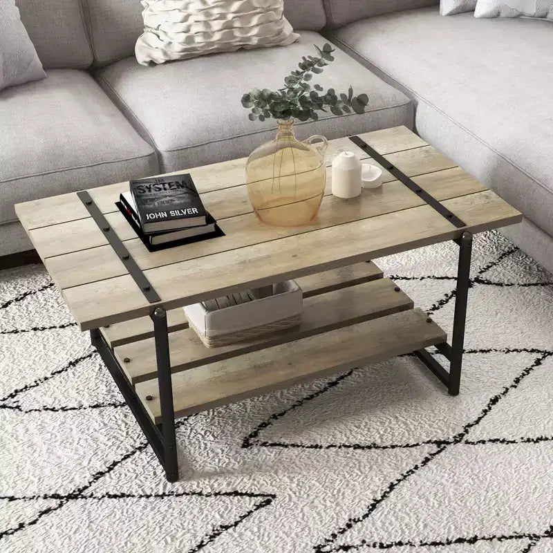 2-Tier Coffee Table for Living Room - Small Space Center Table