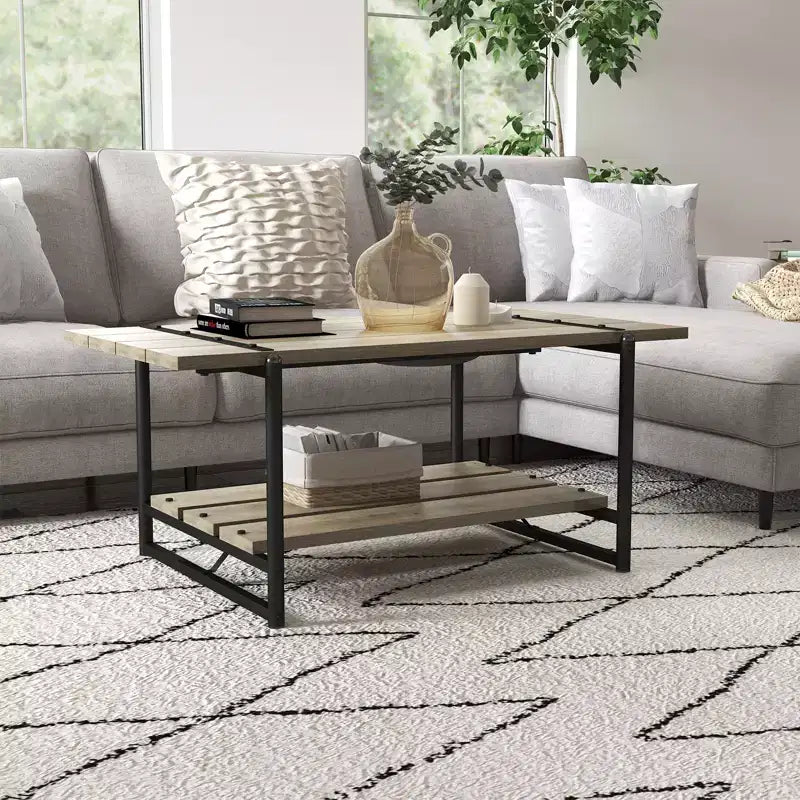 2-Tier Coffee Table for Living Room - Small Space Center Table