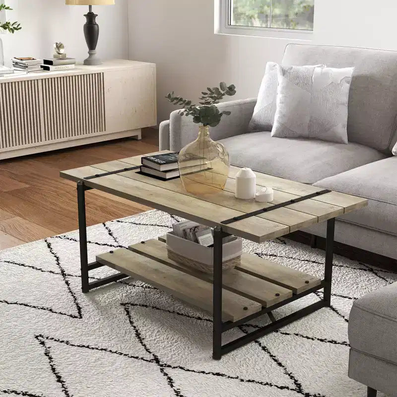 2-Tier Coffee Table for Living Room - Small Space Center Table