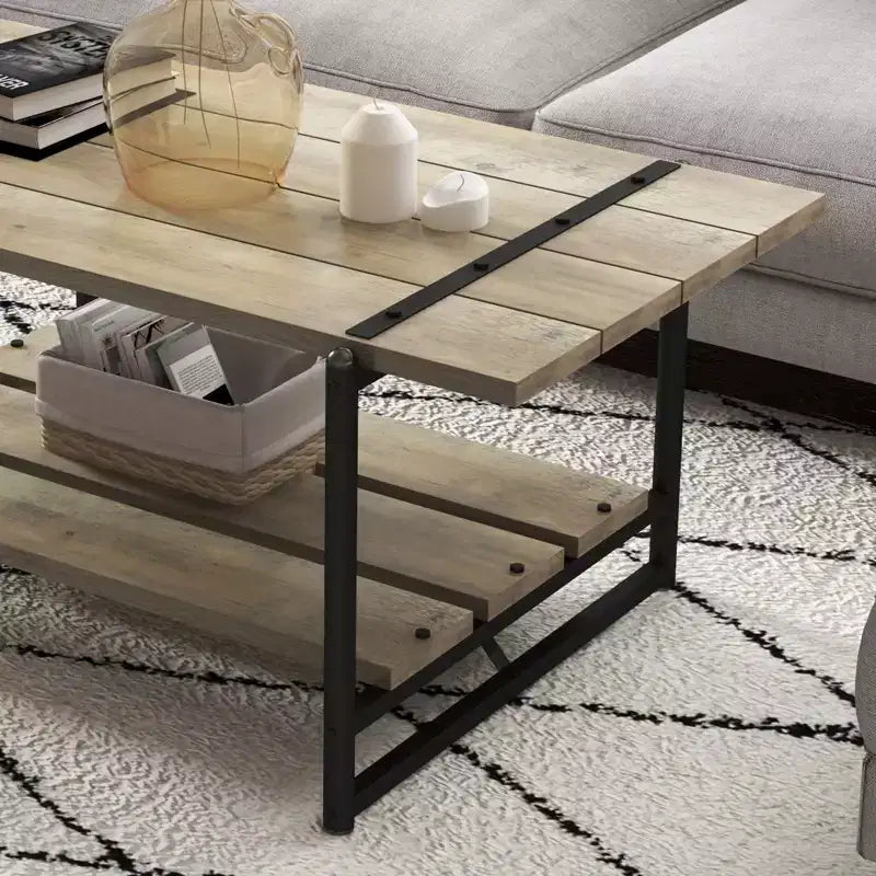 2-Tier Coffee Table for Living Room - Small Space Center Table