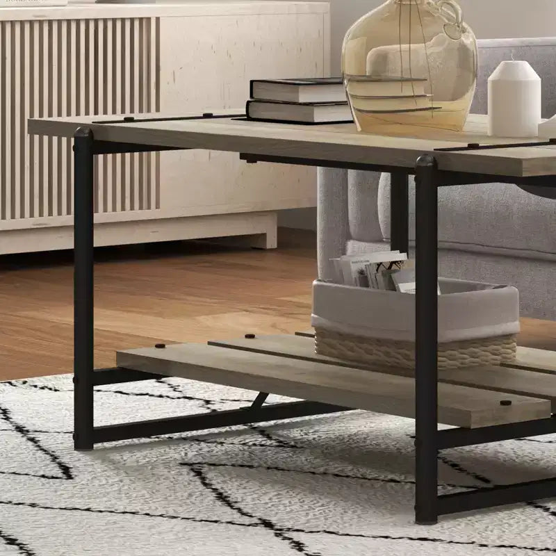 2-Tier Coffee Table for Living Room - Small Space Center Table