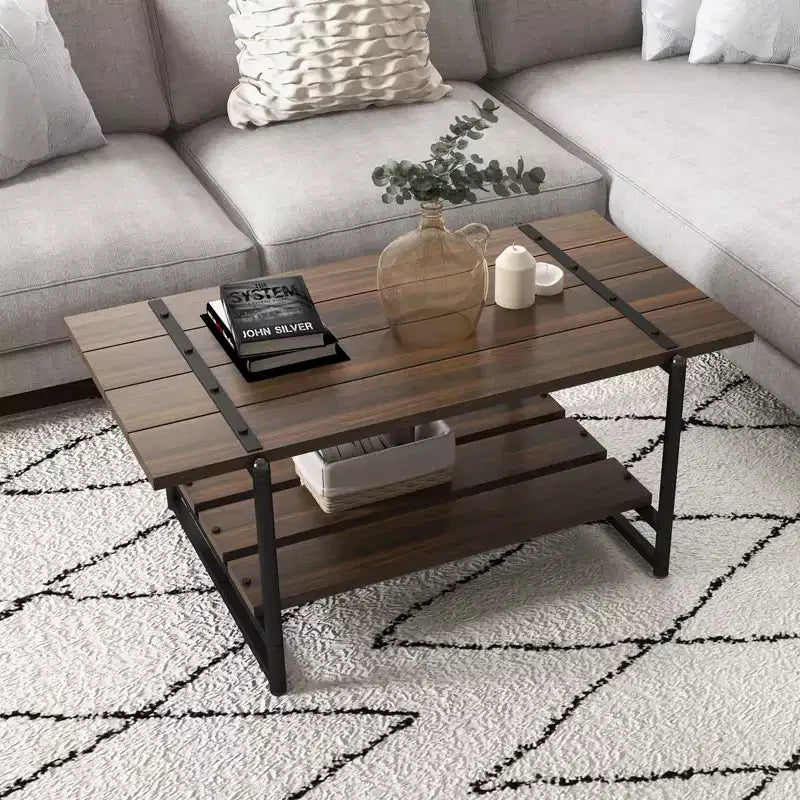 2-Tier Coffee Table for Living Room - Small Space Center Table