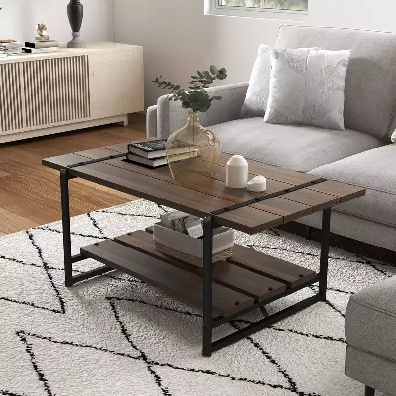 2-Tier Coffee Table for Living Room - Small Space Center Table