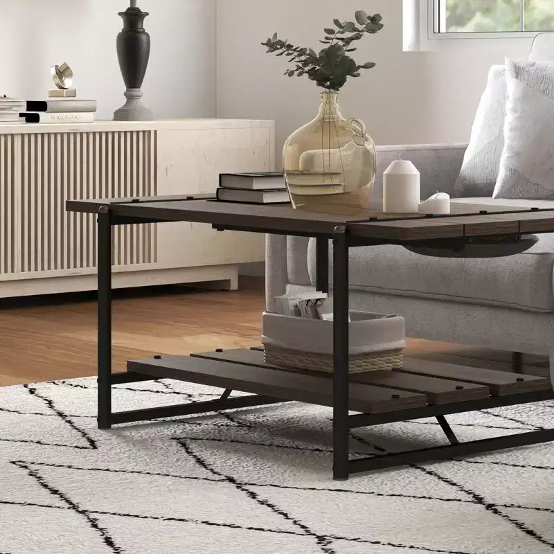 2-Tier Coffee Table for Living Room - Small Space Center Table