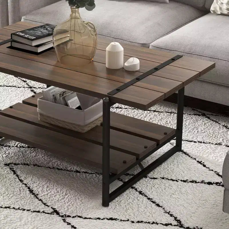 2-Tier Coffee Table for Living Room - Small Space Center Table