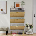 Shoe Cabinet Storage for Entryway Ultra Slim with 3 Flip Drawers,31.2 W Narrow Shoe Cabinet for Front Door Entrance,Freestanding Shoes Organizer