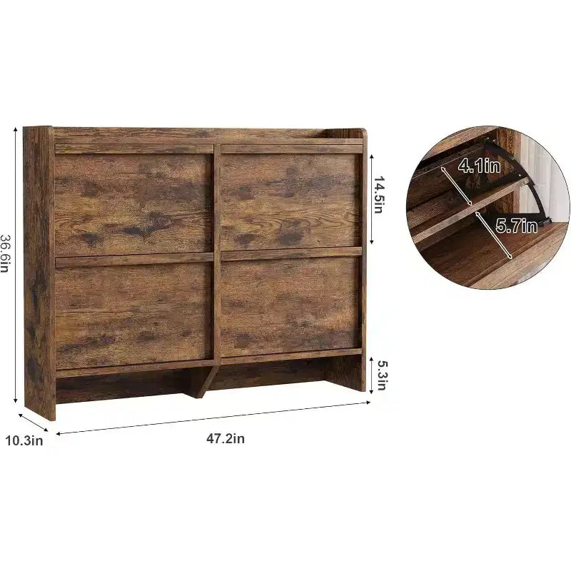 Shoe Cabinet with Flip Drawers, Freestanding Hidden Wood Shoe Storage for Entryway Hallway