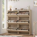 Shoe Cabinet with Flip Drawers, Hidden Wood Shoe Cabinet,Freestanding Shoe Storage Cabinet for Entryway Hallway