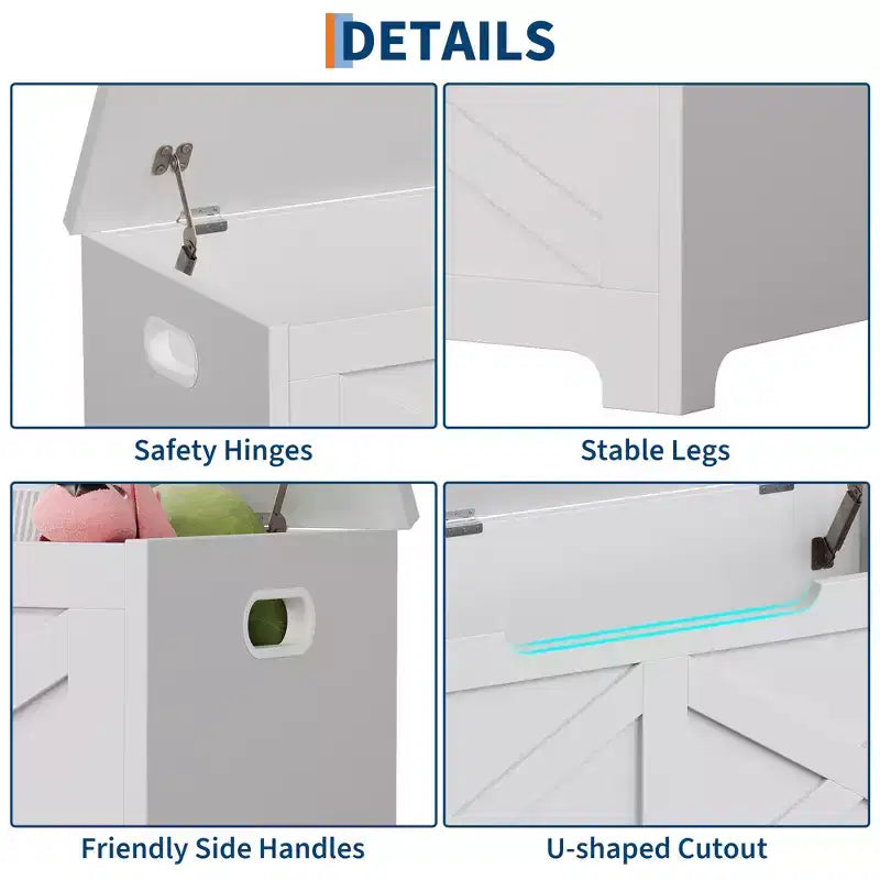 MDF Decorative Storage Stool with Drawer - Stylish Ottoman & Footrest