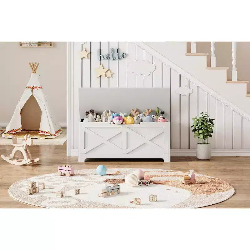 MDF Decorative Storage Stool with Drawer - Stylish Ottoman & Footrest