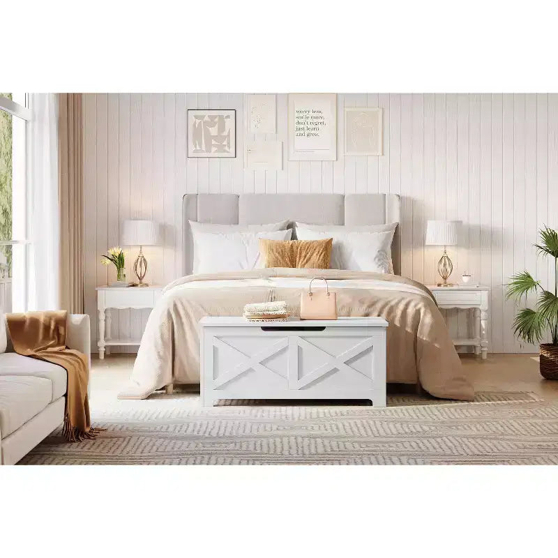 MDF Decorative Storage Stool with Drawer - Stylish Ottoman & Footrest