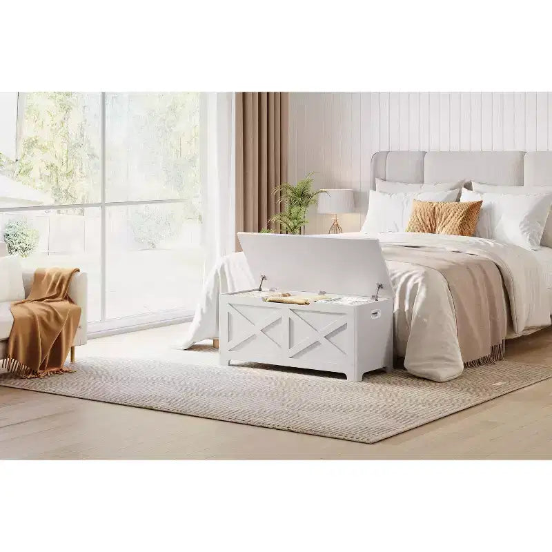 MDF Decorative Storage Stool with Drawer - Stylish Ottoman & Footrest