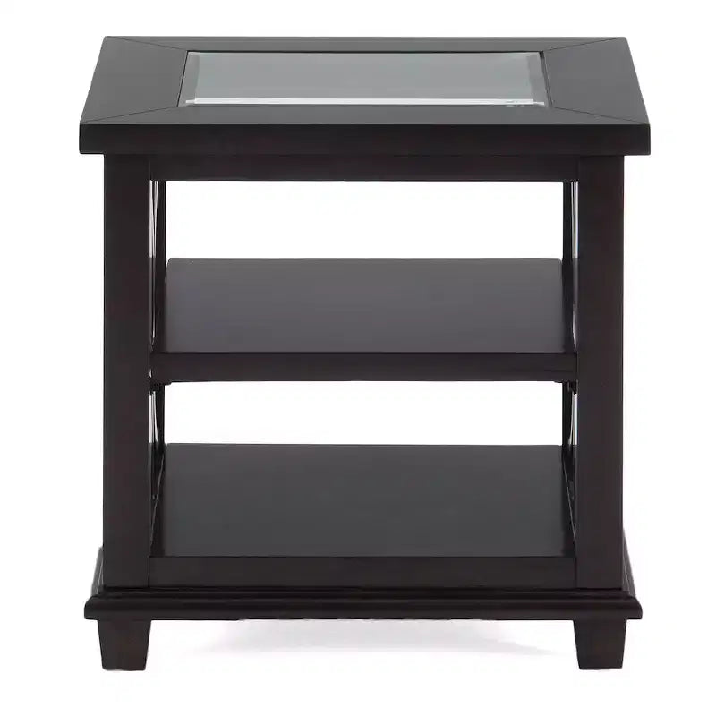 Jofran,Panama Contemporary Wood and Glass End Table