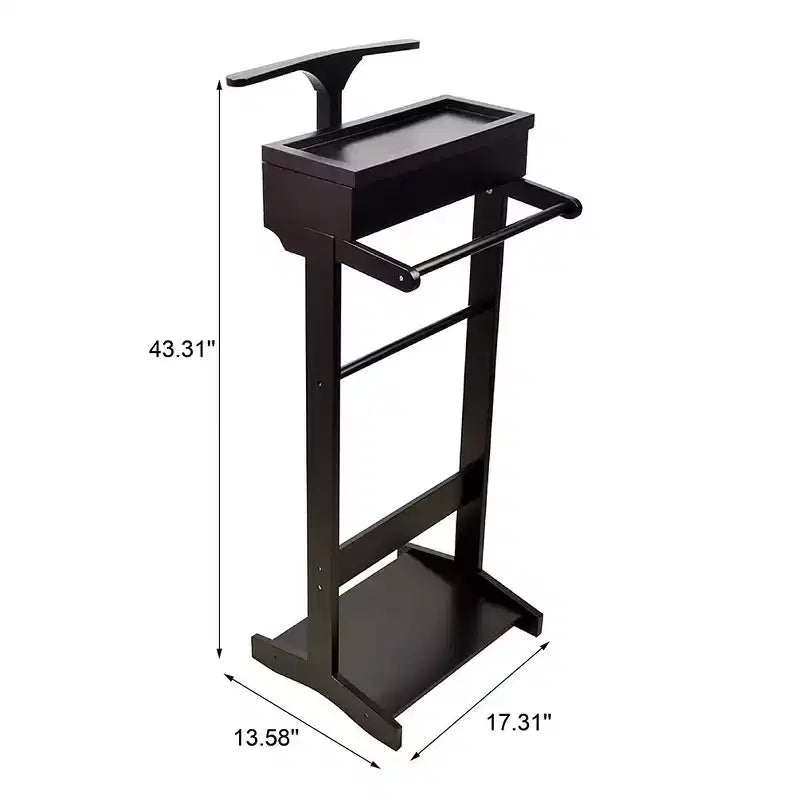 Coat Rack with Suit Hanger, Hall Tree with 2 Round Hanging Bar and Shoe Rack, Storage Rack for Entryway, Narrow Space, Black
