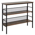 3-Tier Console Table Industrial Style Storage Metal Wooden Shelf with a Robust Multi-Functional Design & Adjustable Feet