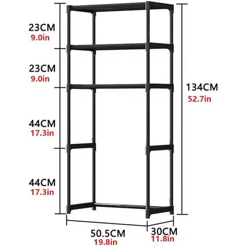 Three-Tier Metal Toilet Storage Shelf, Freestanding Space-Saving Bathroom Rack