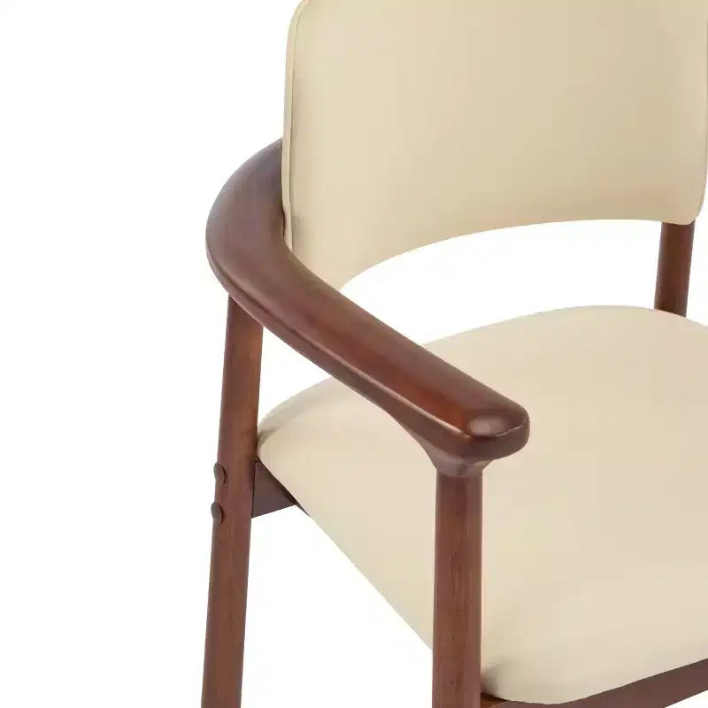 Set of 2 Retro PU Upholstered Dining Chairs with Solid Wood Frame, Accent Armchairs for Dining Room or Living Room