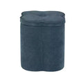 Crestview Collection Navy Upholstered Flower Ottoman with Storage