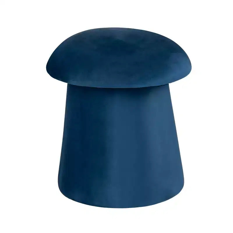Crestview Collection Navy Upholstered Mushroom Ottoman with Storage