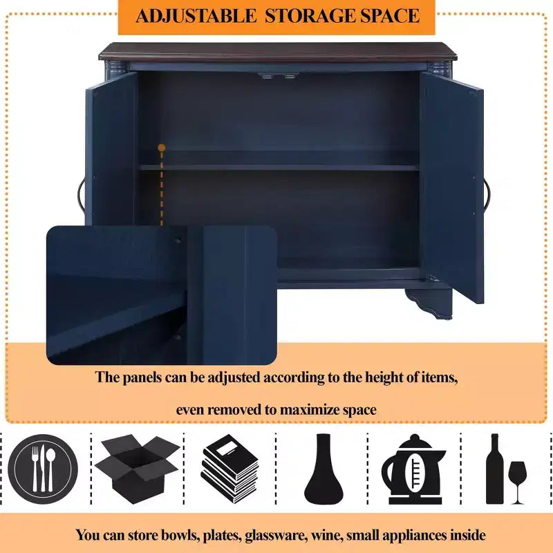 Console Table with Storage, Adjustable Shelves, Retro Entryway Table