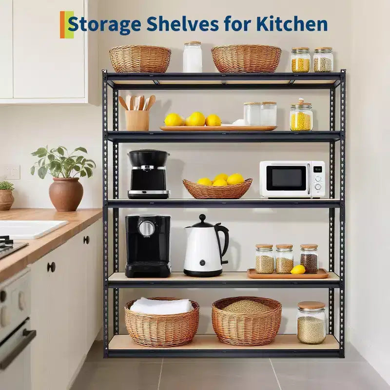 5-Tier Heavy Duty Metal Shelving Unit, 2500 LBS Capacity, Adjustable Storage Rack