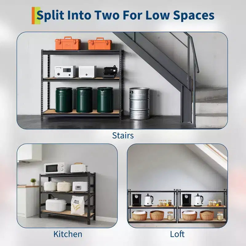 5-Tier Heavy Duty Metal Shelving Unit, 2500 LBS Capacity, Adjustable Storage Rack
