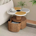 MAYEERTY 1 Pack Four-Leaf Clover Accent Table, Artistic Side Table with Storage for Living Room, Bedroom